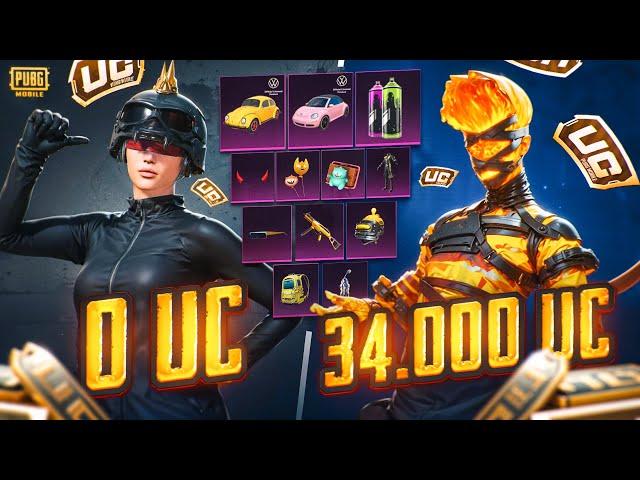 ПРОКАЧКА НА 34.000 UC НА АККАУНТЕ ПОДПИСЧИКА | НОВЫЙ ТРАНСПОРТ В PUBG MOBILE️