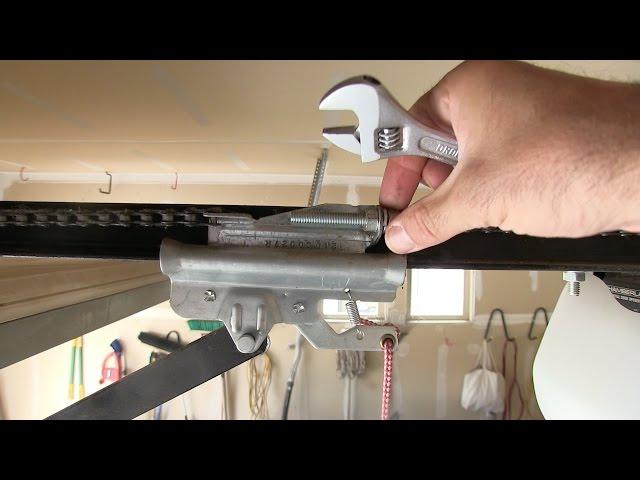 How to tighten a loose sagging Chain - Garage Door Opener repair