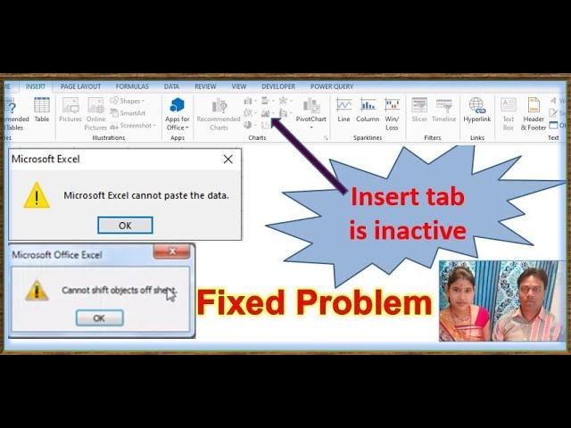 Insert Row & column error| cannot shift object error in excel| Microsoft Excel cannot paste the data