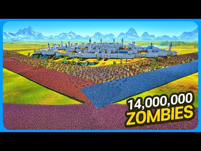 14 MILLION ZOMBIES vs Humanity's Fort - Ultimate Epic Battle Simulator 2 UEBS 2 (4K)