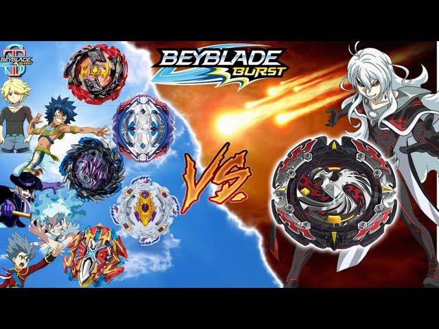 Beyblade Turbo BATTLE  Dead PHOENIX VS attacking Beys Amaterios, Forneus, Luinor, Excalius, Leopard