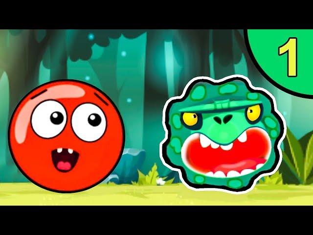 Несносный КРАСНЫЙ ШАР против монстров #1. Зелёные джунгли. Мультик ИГРА Red Ball на Игрули TV