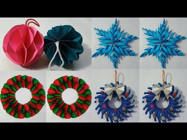 Christmas Decoration Ideas Using Paper | Christmas Craft Ideas | Christmas Wreath | Paper Crafts