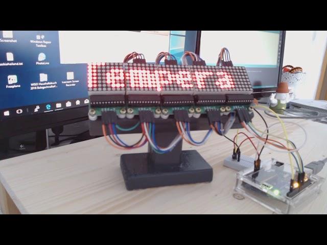 LED Matrix Anzeige & Temperatursensor DS18B20 am Arduino UNO