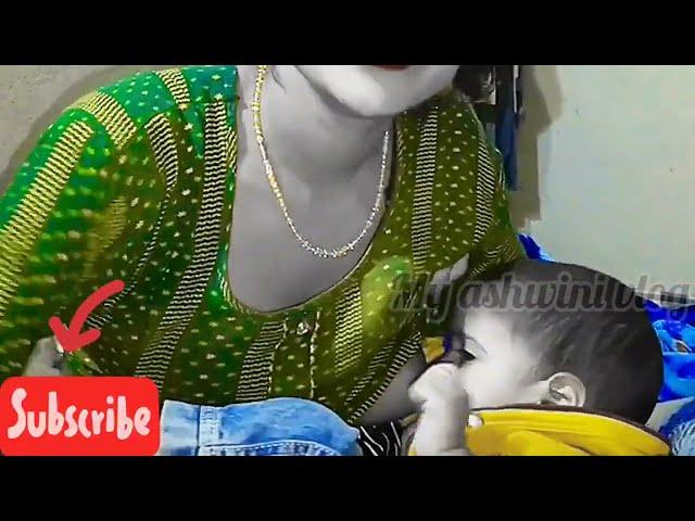 Indian mom breastfeeding during evening time Baby breastfeed ashwini breastfeed vlog must watch....