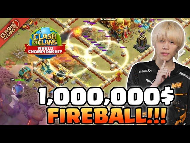 Kazuma FIREBALL ENTIRE BASE at World Championship (Clash of Clans)