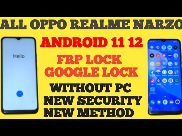 REALME NARZO OPPO ANDROID 11/12 FRP LOCK BYPASS WITHOUT PC | Realme Nrazo 50A Hard Reset/Frp Lock