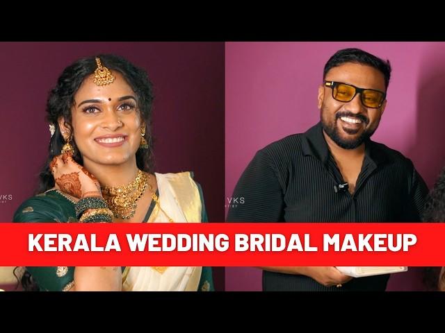 ഒരു തനി നടൻ മലയാളി Bride | Traditional Hindu wedding Makeup Kerala | Vikas Vks Makeup Artist