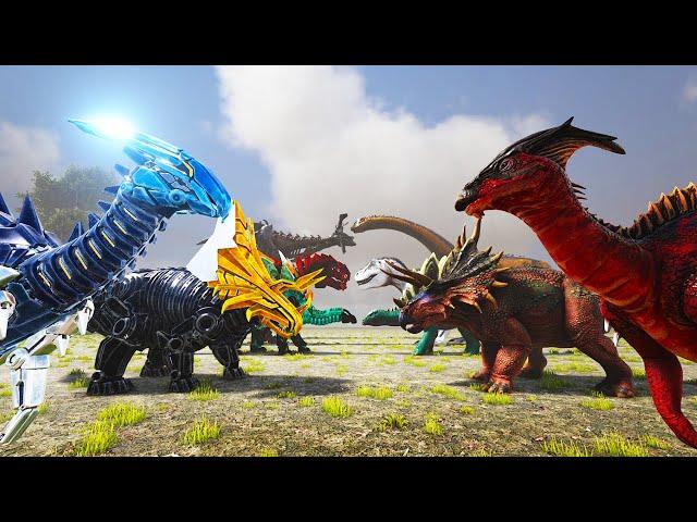 Tek Dinosaurs vs Normal Dinosaurs - ARK Survival Evolved