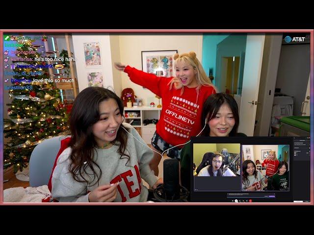 Fuslie, Miyoung & Yvonnie Knock on streamers streams and sings christmas carols