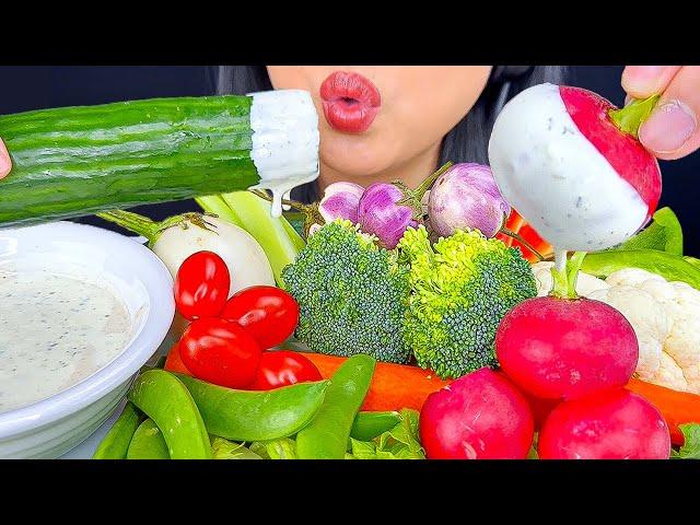 ASMR GIANT RAW VEGETABLE PLATTER (CRUNCHY EATING SOUNDS)