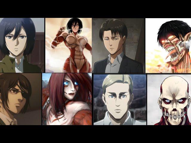 All Attack on Titan Characters in Titan Form (spoiler)