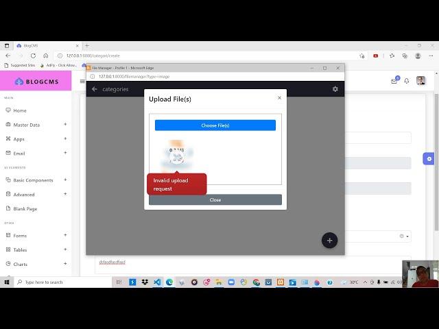Handle Probelm Invalid Upload Request on File Manager Laravel 8 ‍‍️