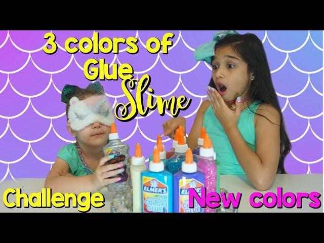 3 Colors of Glue Slime Challenge!!! New Colors!!!