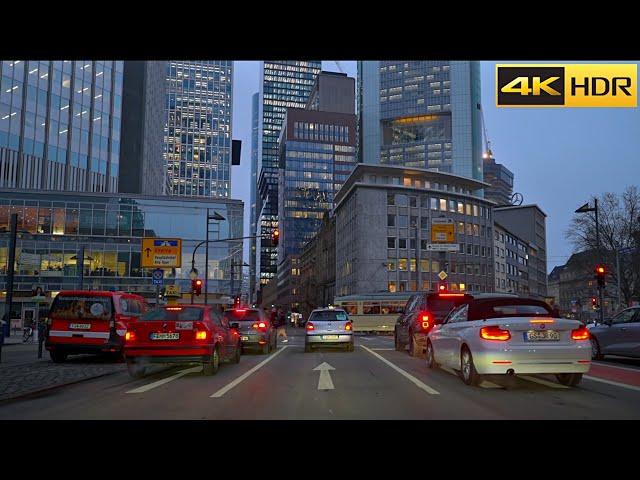 Frankfurt Evening Drive | Driving in Europe's Financial Capital | Roads of Germany [4K HDR]