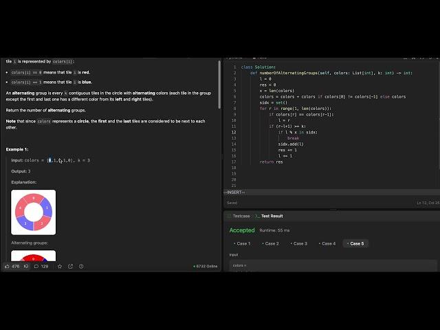 Leetcode 3208. Alternating Groups II
