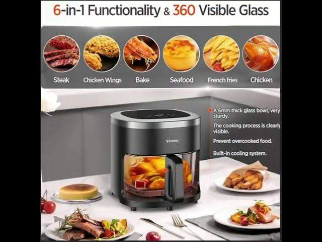 The Vexon Glass Air Fryer does it ALL! #VexonAirFryer #AirFryerGoals #KitchenMustHave #GlassAirFryer