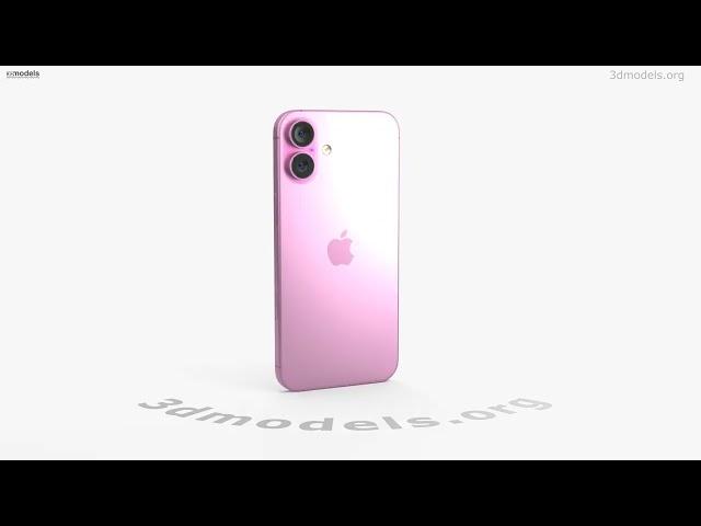 Apple iPhone 16 Plus Pink 3D model by 3DModels.org