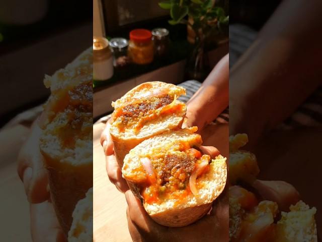 Veg Kebab Bun Roll #shorts #ytshortsindia #youtubeshorts