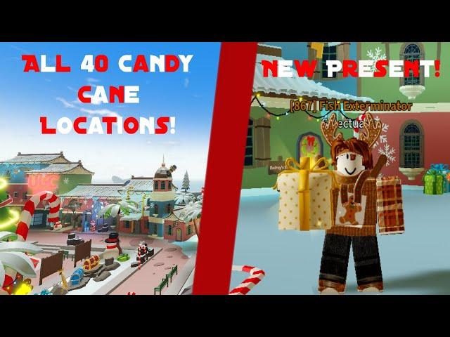 ALL 40 Candy Cane Locations! | Fishing Simulator 2024!