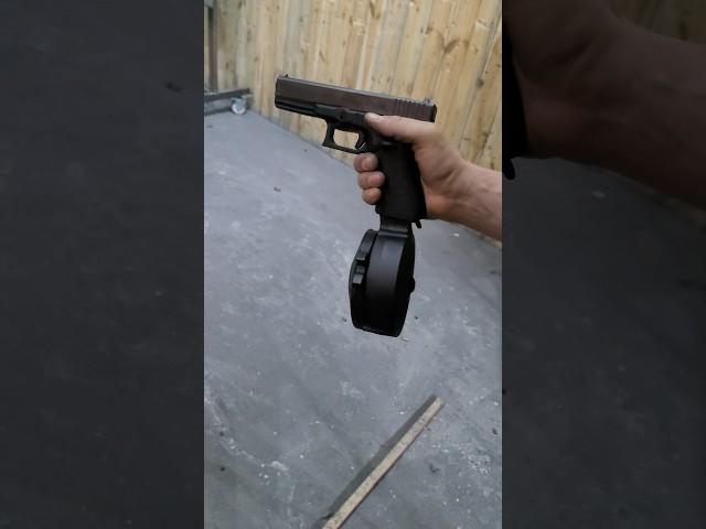 Glock 17 with 50 round magazine #shorts #glock #shoot #gun