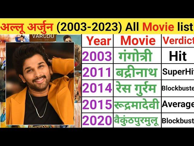 Allu Arjun all movie list | Allu Arjun all movie list Telugu movie list Allu Arjun 25 movies list