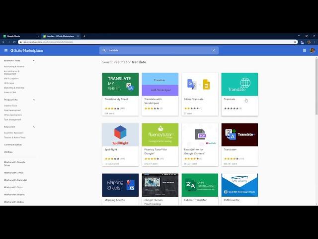 How to use Translate Google Spreadsheets add-on