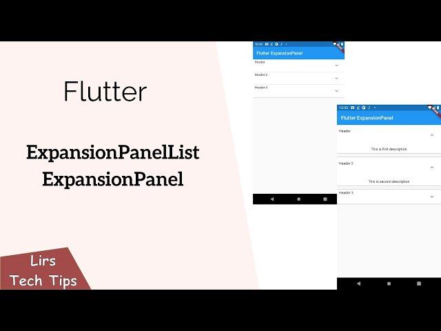 Flutter: ExpansionPanelList and ExpansionPanel