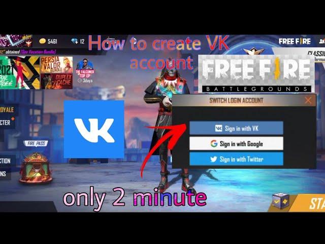 how to create vk account in free fire | vk account kaise banaye