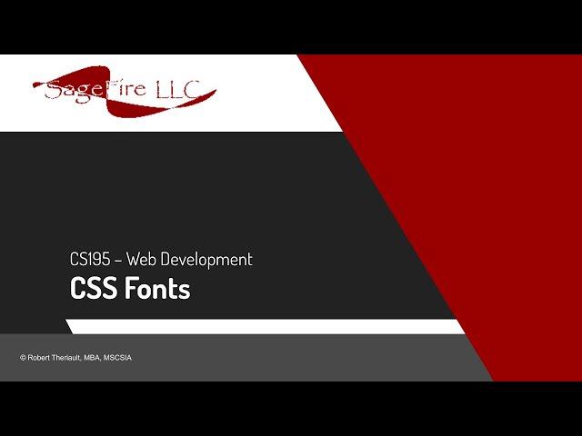 CS195 - Week 5 - CSS Font Family Custom