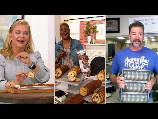 Jenny Lee (4) 18oz Loaves of Cinnamon Swirl Bread on QVC