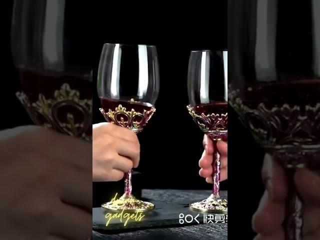 Creative Enamel Color Crystal Red Wine Glass Decanter  #shorts