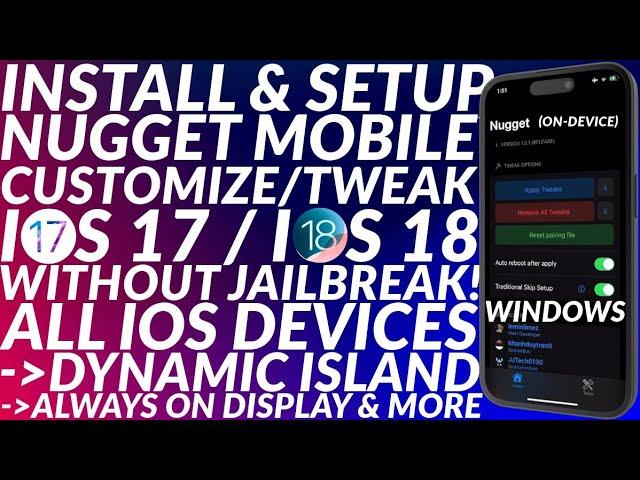 Install/Setup Nugget Mobile |Nugget iOS 18/17 | No JB/No PC |Dynamic Island/Always on Display & More