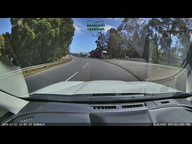 Where are you going in such a hurry? Latrobe Roundabout. Bass Highway, Tasmania