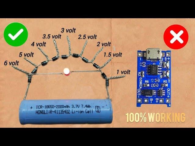 Diy lithium ion Battery Charging Circuit Using IN4007 Diode