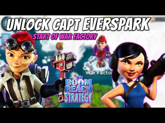 Boom Beach - How to Unlock Capt Everspark with Smokey Zookas - The Start of War Factory