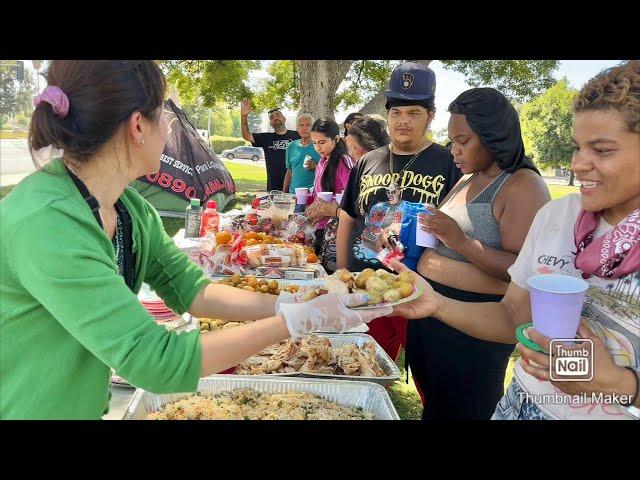 Cooking Egg Shrimp Fried Rice And Rotisserie Chicken For The  Homeless. #helpinghomelesspeople