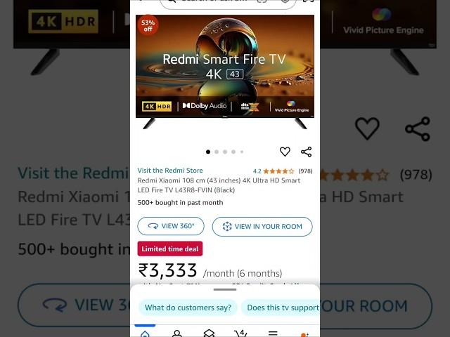 Redmi 43” 4K UHD Smart LED Fire TV @ ₹19,999