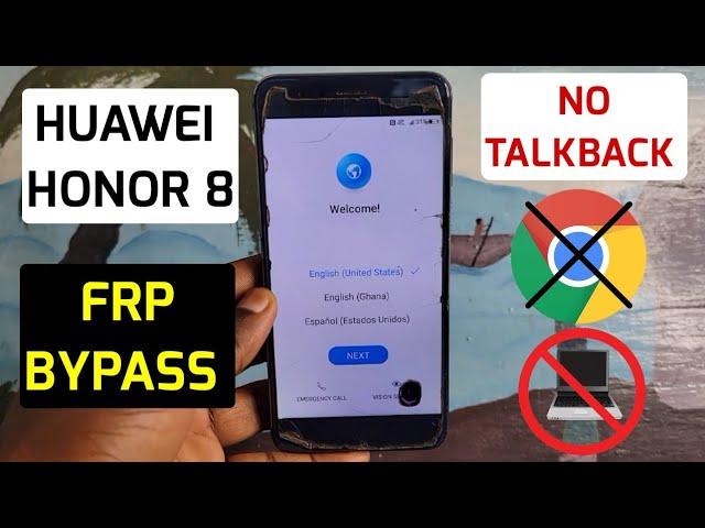 Huawei Honor 8 (FRD-L02, FRD-L09) Google/Frp Bypass without Pc 2024