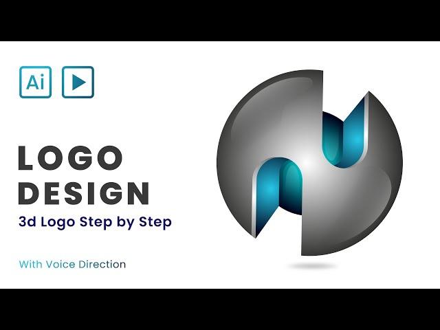 How to Create 3D Glossy Logo Design in Adobe Illustrator | Advance Tutorial