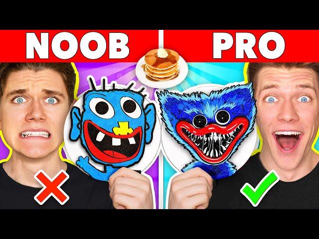 Minecraft NOOB vs PRO: Pancake Art Challenge! How To Make Rainbow Friends vs Roblox Security Build