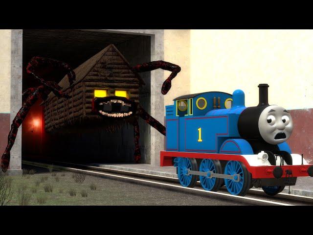 Building a Thomas Train Chased By New House Head Trevor Henderson Creatures in Garry's Mod