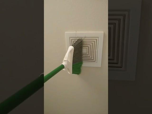 Quick bathroom vent cleaning hacks #housekeepingtip #broom