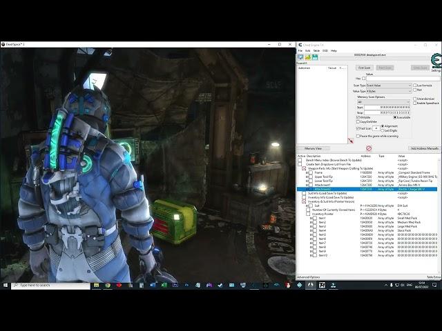 Dead Space 3 – how to unlock items and weapons parts (including DLC parts) using Cheat Engine