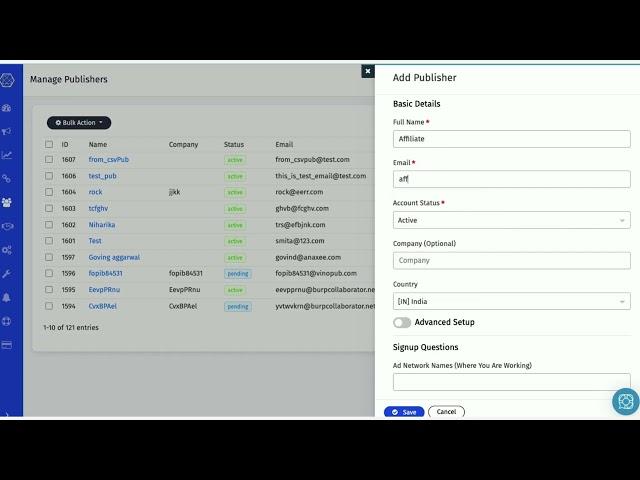 How to add publishers in Trackier