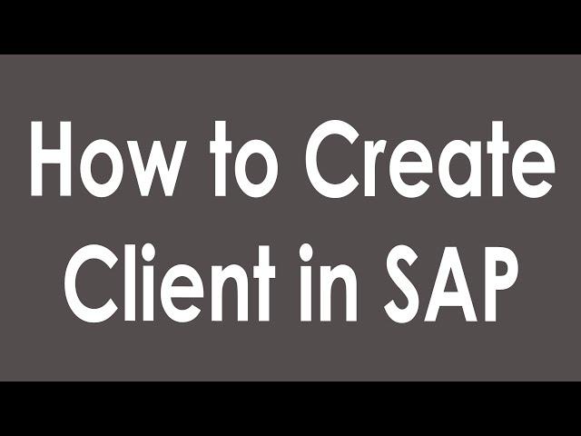 Create New Client in SAP | SAP Client Create | Create Client With SCC4 in SAP