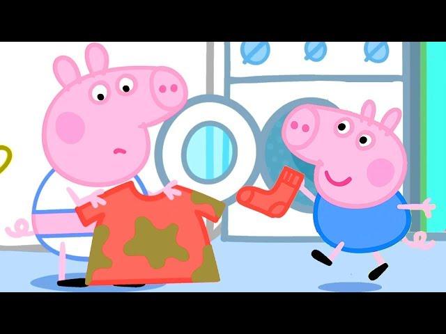 Peppa Pig Washes Clothes Challenge | Peppa Pig Official Family Kids Cartoon