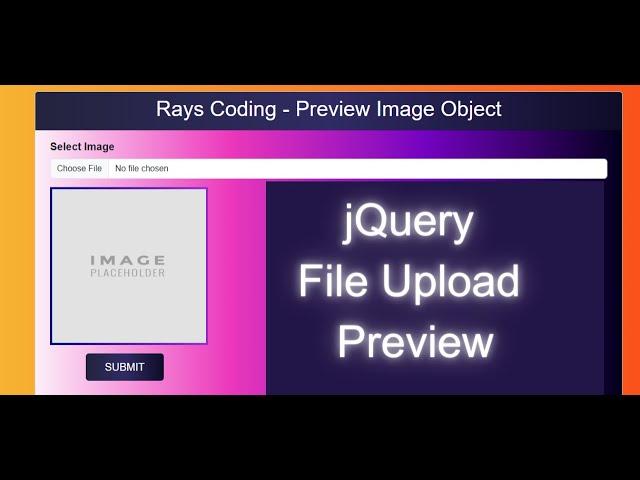 jQuery File Upload Preview ||  Preview Image Before Upload In jQuery