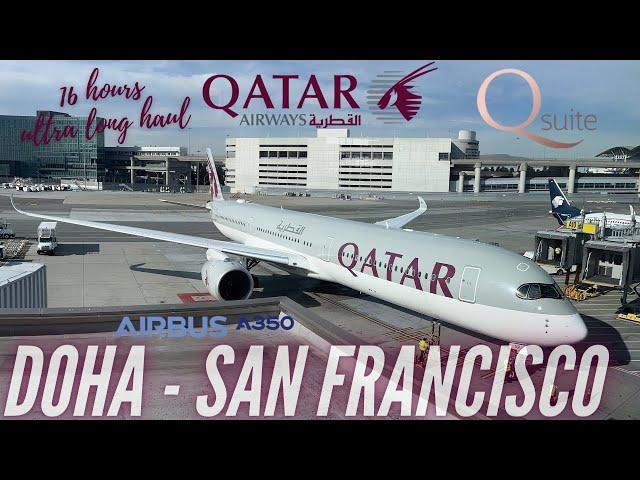 16 hours in Qsuite | Doha - San Francisco | Qatar Airways Business Class | A350-1000 | Trip Report