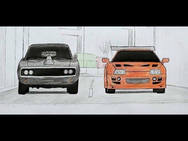  Как нарисовать Машины из ФОРСАЖА (Ehedov Elnur)How to draw the Fast and Furious cars